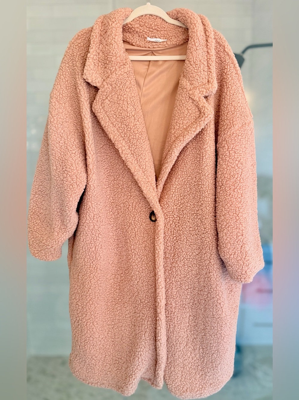 Shop Talulah Cozy Long Teddy Coat - Tan